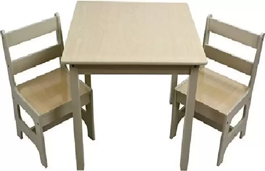 Beyo-living meubel set kinderen knutseltafel Speeltafel kindertafel 2 stoelen 1 tafel MDF hout Beuken kleur