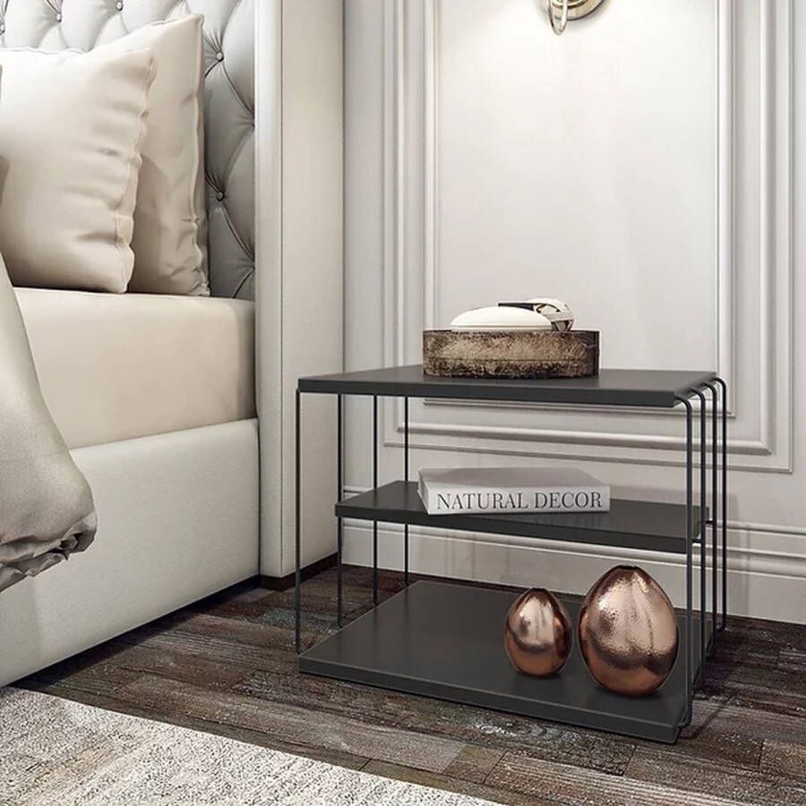 BFD Best Furniture Design Wandtafel Haltafel Console Tafel Modern Zwart Hout en Metaal