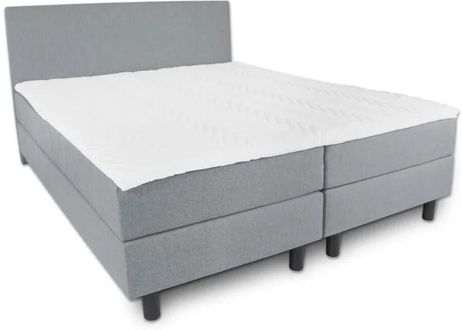 BG Homestyling Boxspring Essential 140x200 Compleet Grijs Glad