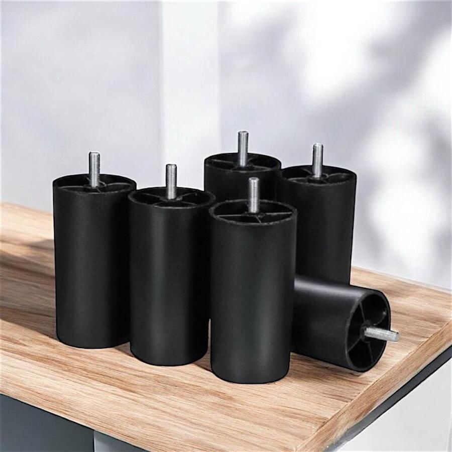 BG Homestyling POTEN ROND 12 cm hoog -6 Stuks zwart Boxspring M8