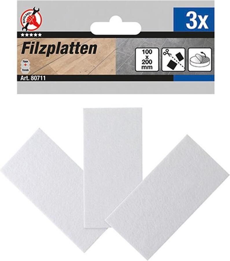 BGS 80711 Patin en feutre plaques blanc 100 x 200 mm 3 pièces - Foto 2