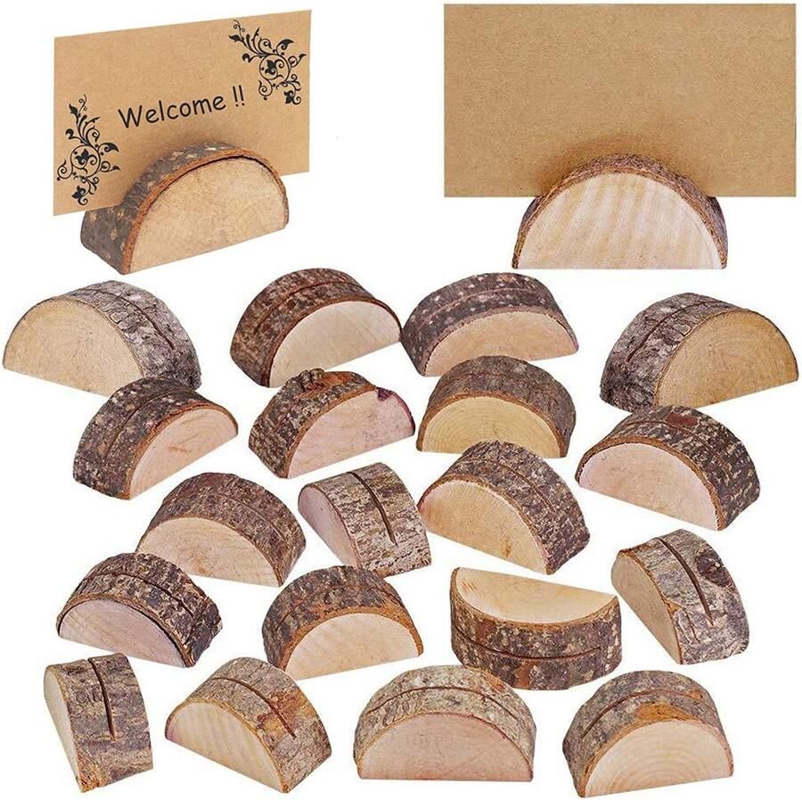 Bhina Pakket van 30 kaarthouders plaatskaarten plaatshouders hout plaatskaarthouders rustieke tafels houten kaarthouders rustiek gebruikt voor verjaardagen bruiloften en andere evenementen kan foto's kaarten bevatten