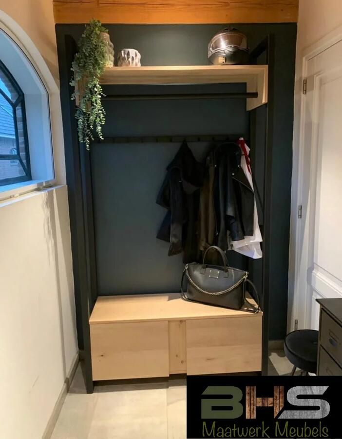 BHS Maatwerk Meubels BHS Garderobekast Dita Kapstok Staande kapstok Industrieel Eikenhout Staal