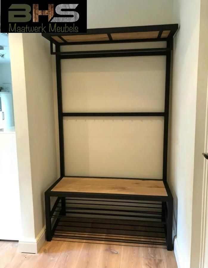BHS Maatwerk Meubels BHS Kapstok Nijmegen Staande kapstok Halmeubel Industrieel Eikenhout Staal