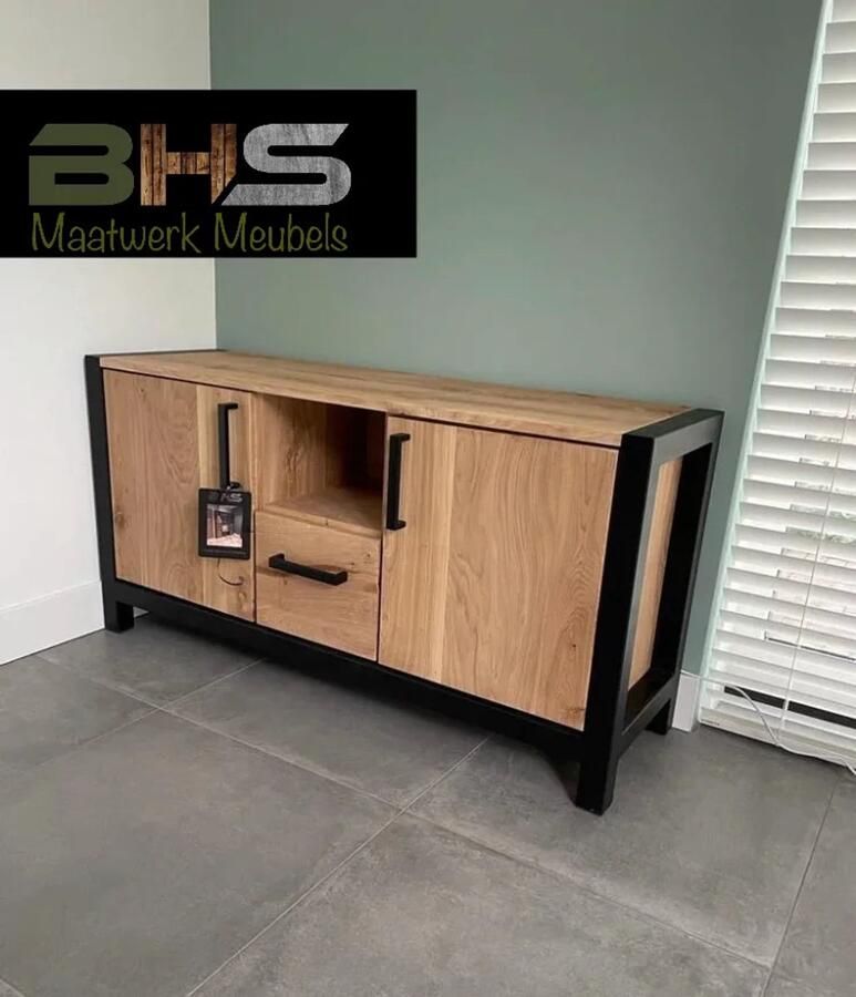 BHS Maatwerk Meubels BHS Tv-meubel Annie Televisiemeubel Industrieel Eikenhout Staal