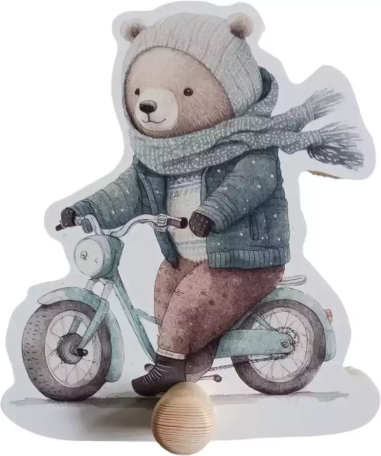 Bi & Li Creaties Kinderkapstok babykamer kinderkamer Kapstok met beertje bloemen wit Spring collectie Kapstok hangend Hout Wandkapstok Inclusief bevestigingsmateriaal babykamer haakjes Babykameraccessoires 15x15 cm