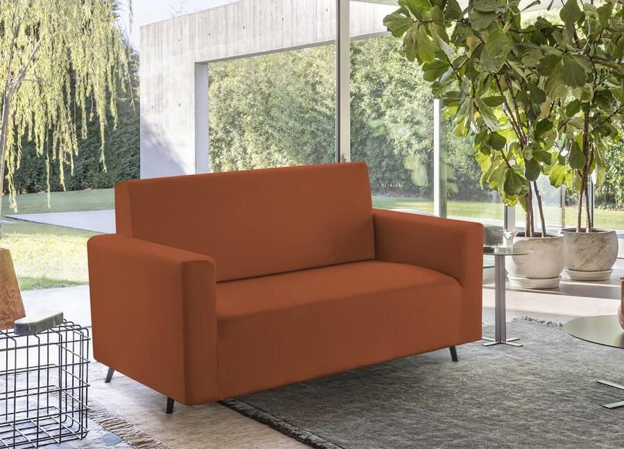 BIANCHERIAWEB Bankhoes Effen Elastisch Vlekbestendig Oranje Kleur Fauteuil Oranje