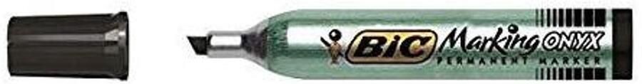 BIC Marking ONYX 1591 permanente marker Beitelvormige punt Zwart 12 stuk(s)