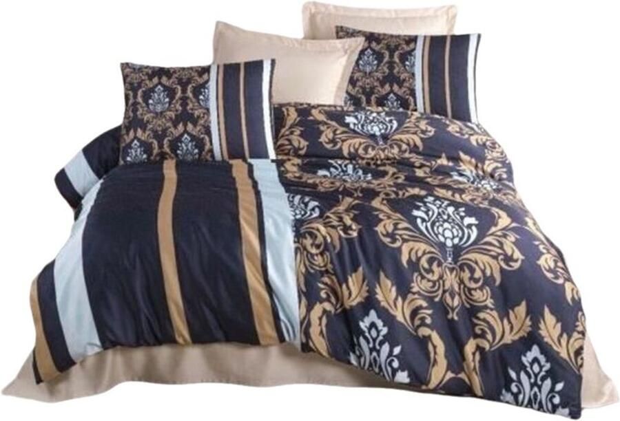 Bigbuy Home Dekbedovertrek set Blauw Bed van 200 3 Onderdelen