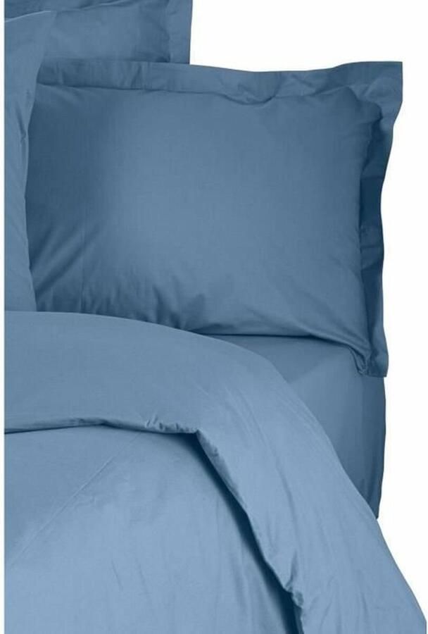 Bigbuy Home Dekbedovertrek set Blauw Bed van 200 3 Onderdelen