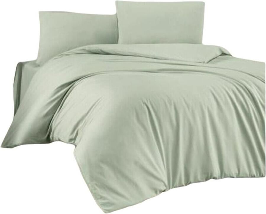 Bigbuy Home Dekbedovertrek set Groen Bed van 200 3 Onderdelen
