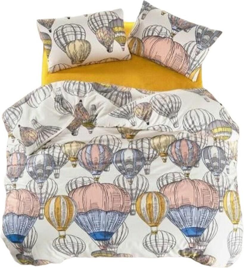 Bigbuy Home Dekbedovertrek set Mosterd Bed van 200 3 Onderdelen