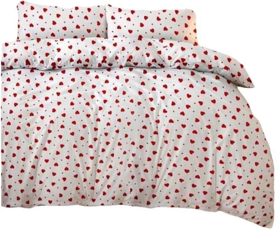 Bigbuy Home Dekbedovertrek set Rood Bed van 200 3 Onderdelen