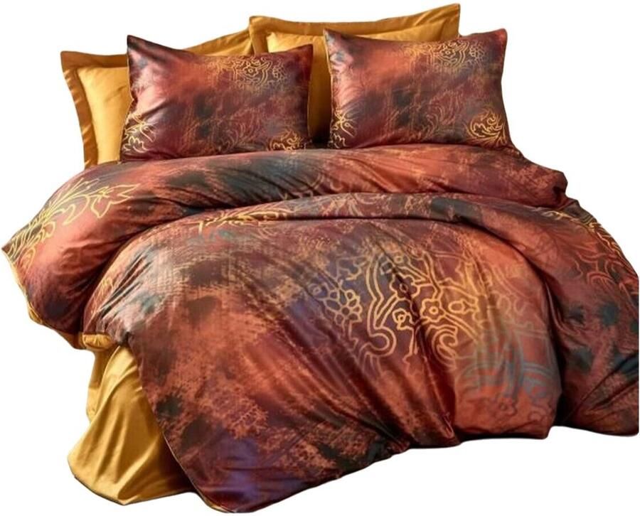 Bigbuy Home Dekbedovertrek set Rood Bed van 200 3 Onderdelen