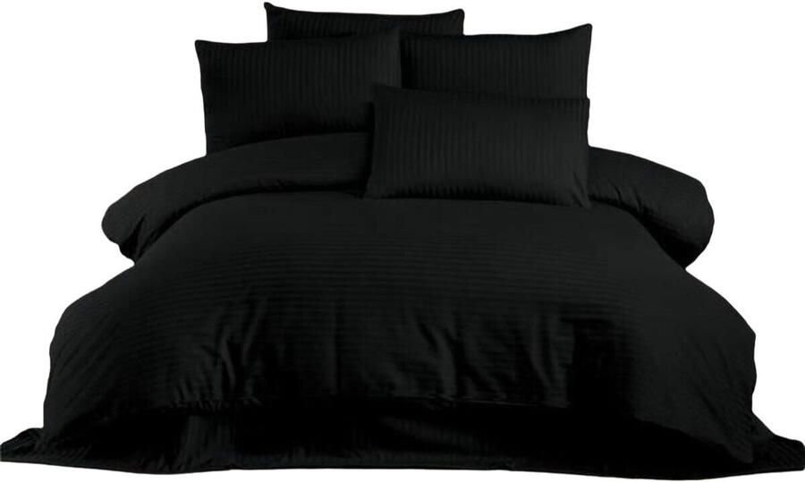 Bigbuy Home Dekbedovertrek set Zwart Bed van 200 3 Onderdelen