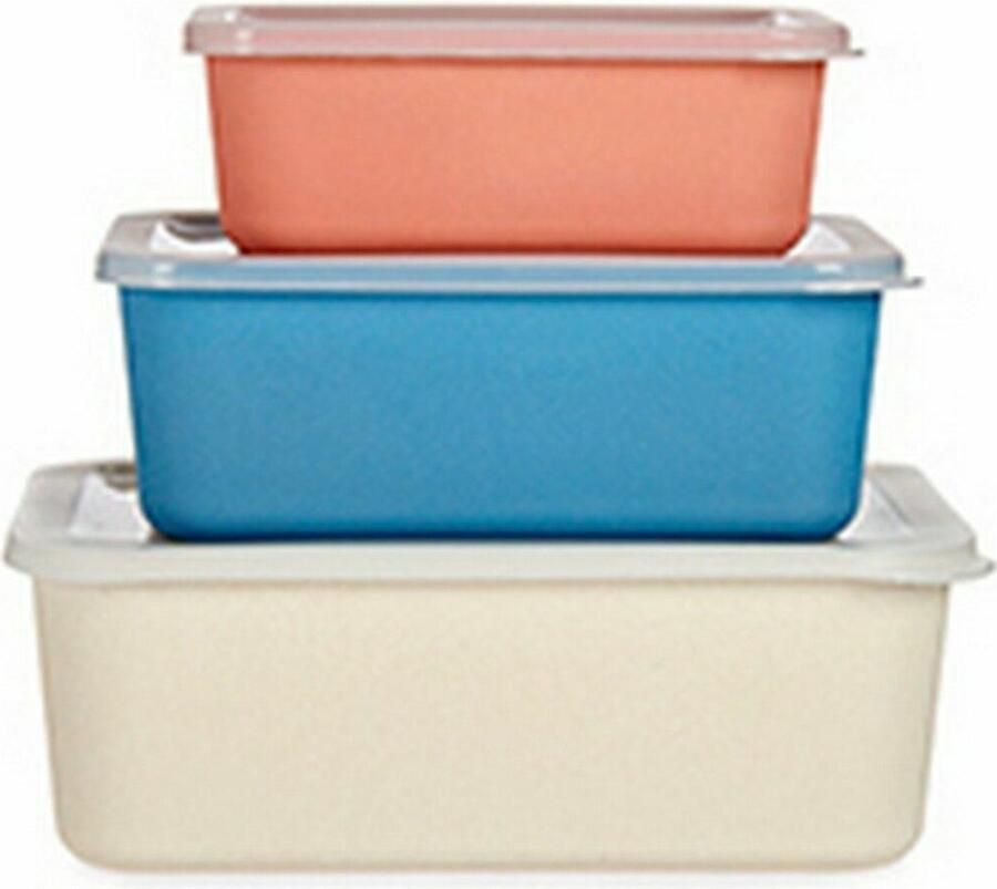 Bigbuy Home Set opbergbakjes Bamboe Melamine (6 Stuks)