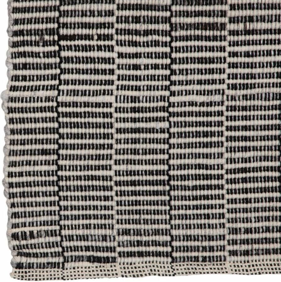 Bigbuy Home Tapijt 80 x 150 cm Synthetisch materiaal Zwart Crème