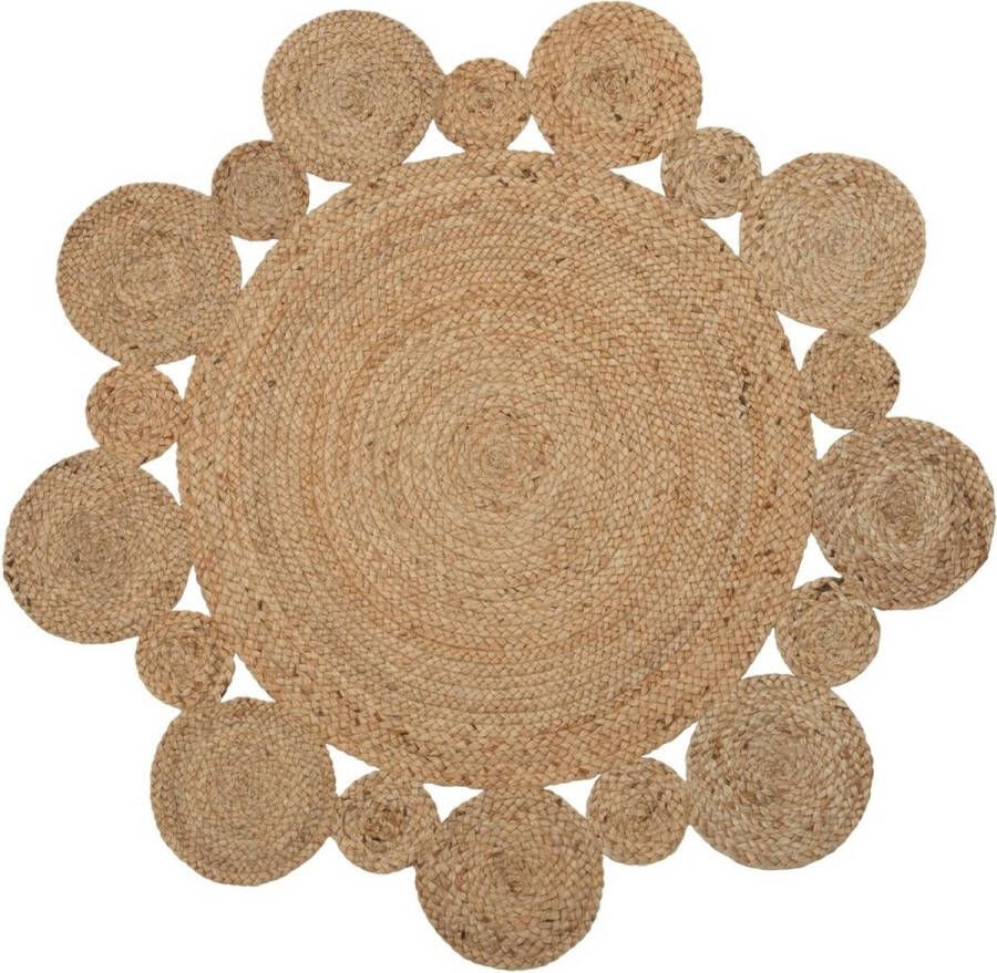 Bigbuy Home Tapijt 120 x 120 x 1 cm Natuurlijk Jute - Foto 1