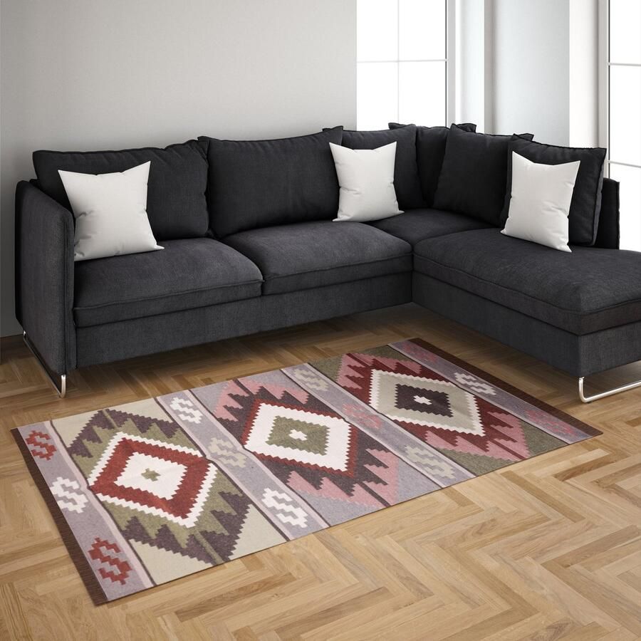 BiggHome Çift Taraflı Kilim Makinede Yıkanabilir Modern Desenli 80*150 cm SA1583B