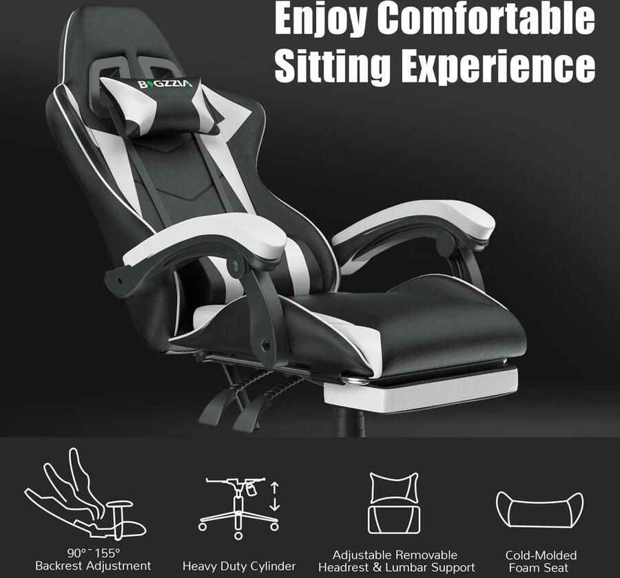 BIGZZIA Wensday Ergonomische Gaming Stoel Met Voetsteun Gamer Stoelen