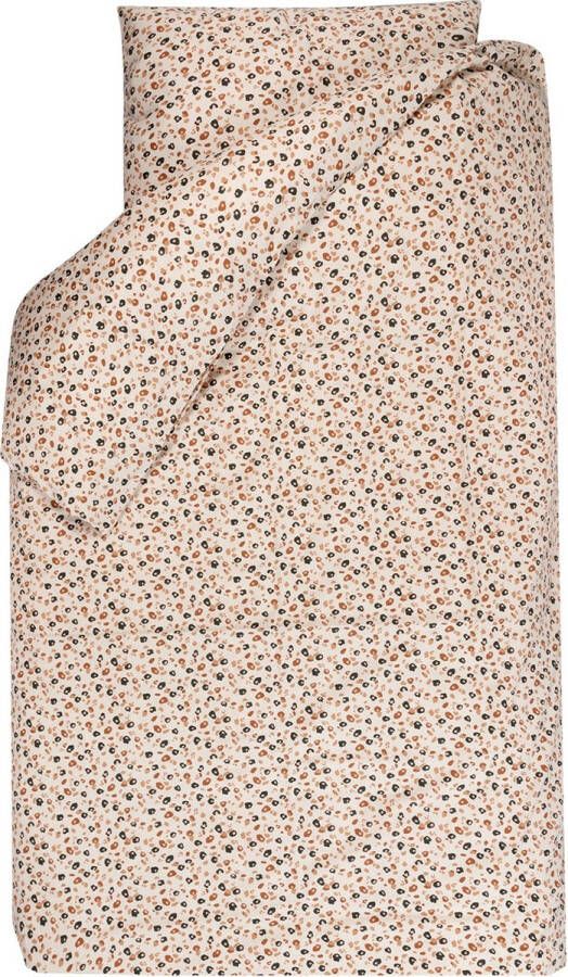 BINK Bedding Dekbedovertrek Leopard 120 x 150 cm inclusief sloop luipaard leopardprint dierenprint juniorbed peuterbed kleuter peuter bruin caramel beige ecru