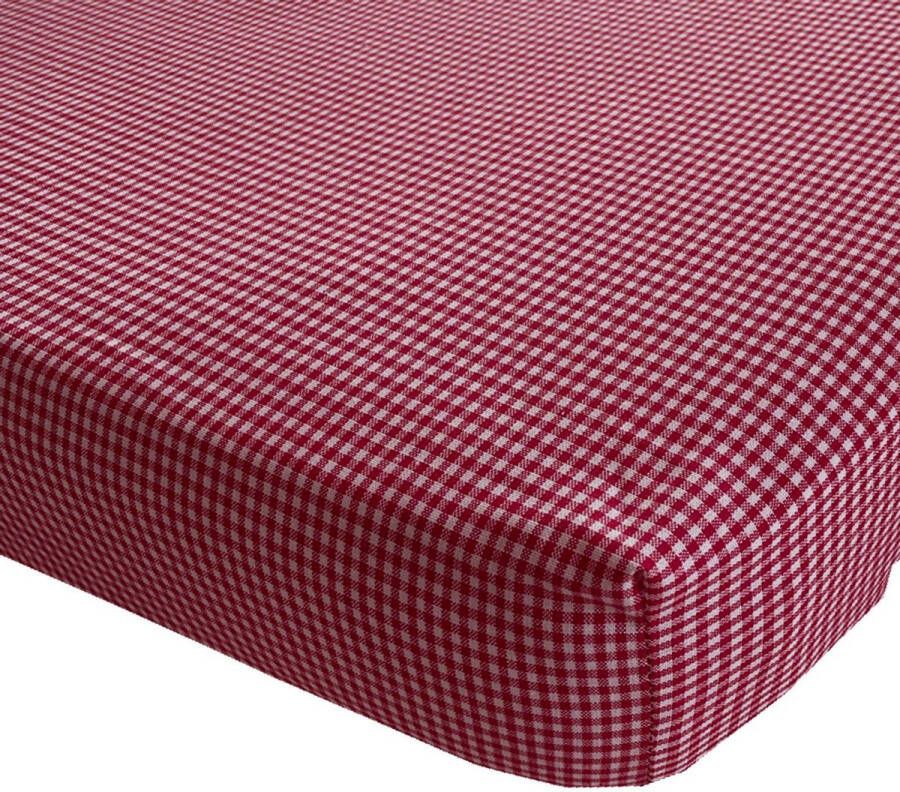 BINK Bedding Hoeslaken BB Rood 2 mm ruit 70 x 150 juniorbed peuterbed kinderkamer rood ruit Vichy boerenbont