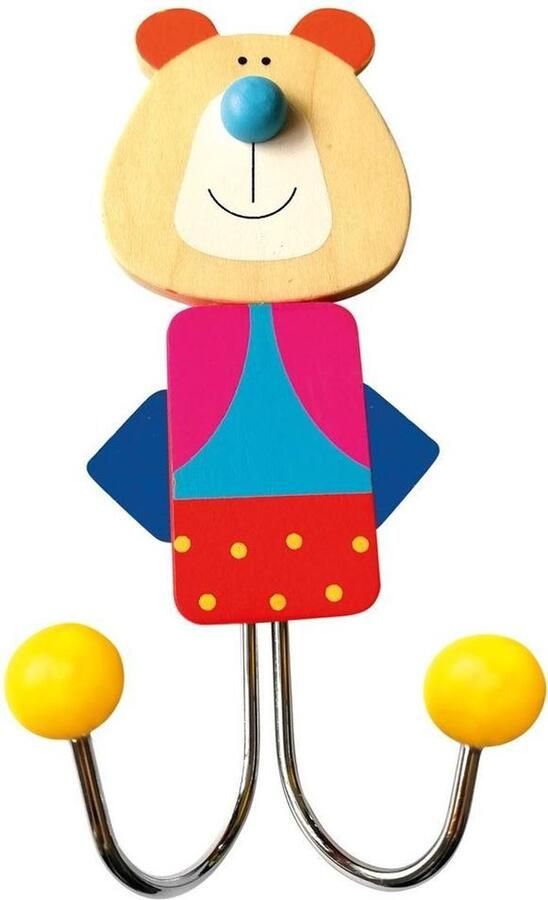 Bino Kapstok Beer Junior 15 X 7 Cm Hout metaal