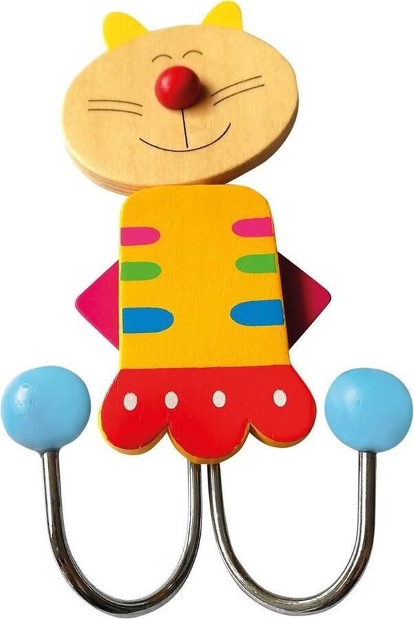 Bino Kapstok Kat Junior 15 X 7 Cm Hout metaal