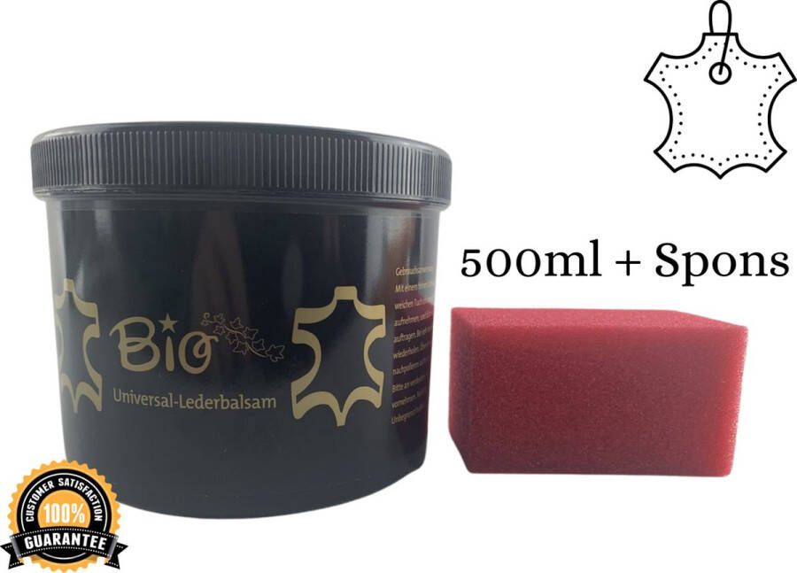 Bio 500ml Ledercrème Met Spons Onderhoud voor leder leer- Lederbalsem universeel Leerbalsem Ledercrème Lederpoets Ledervet Paardrijzadel Jas Tas Motorpak - Foto 2
