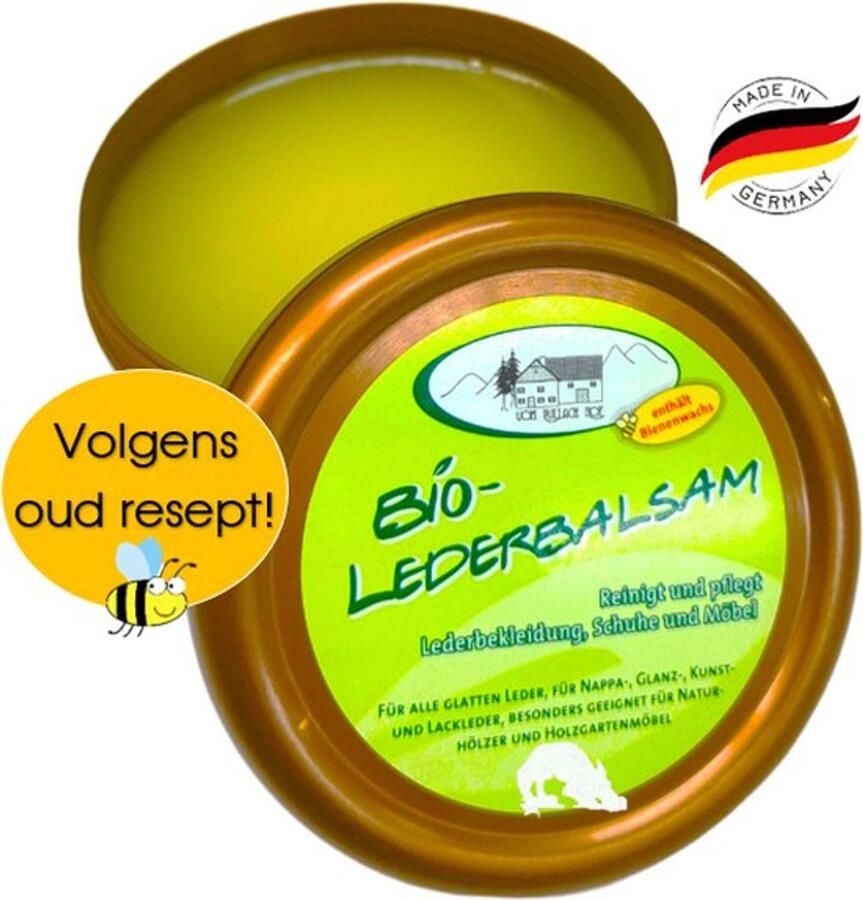 Bio Ledercrème 250 ML logische leerbalsem Bijenwas Onderhoud leder Lederbalsem universeel Leerbalsem Leercrème Ledercrème Lederpoets Ledervet Paardrijzadel Jas Tas Motorpak