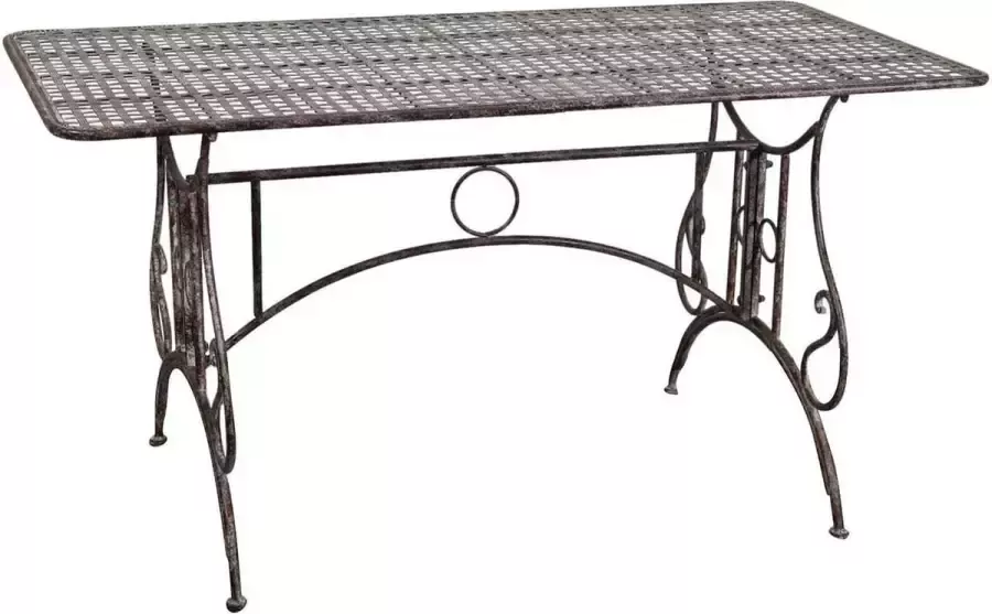 BISCOTTINI Afneembare smeedijzeren tafel met antiek roest finish 150x80x77 cm