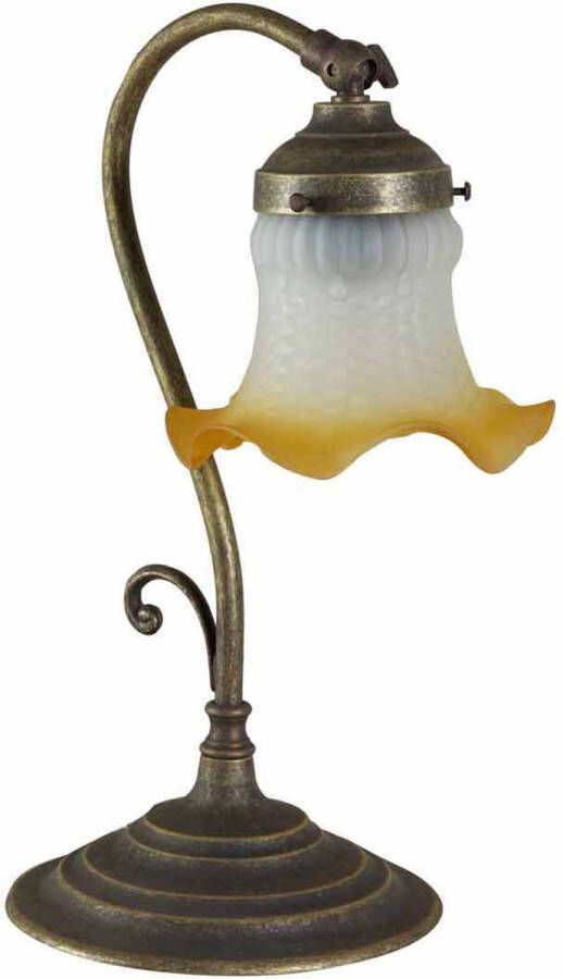 BISCOTTINI Art Nouveau tafellamp in verouderd messing gietstuk L22XPR15XH38 cm Made in Italy