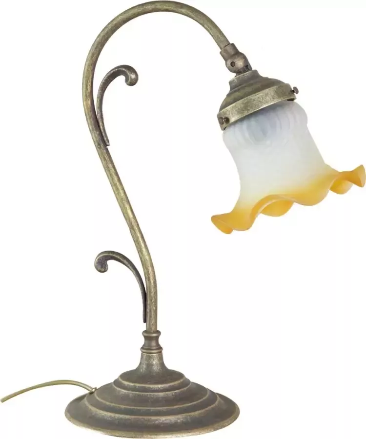 BISCOTTINI Art Nouveau tafellamp in verouderd messing gietstuk L25XPR15XH36 cm Made in Italy