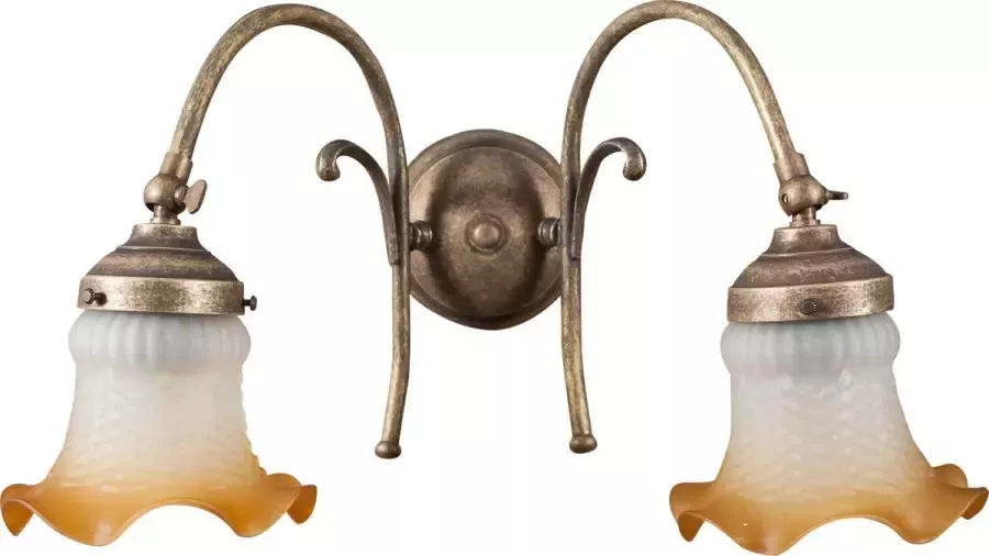 BISCOTTINI Art Nouveau wandlamp in verouderd messing gietstuk L40XPR25XH24 cm Made in Italy