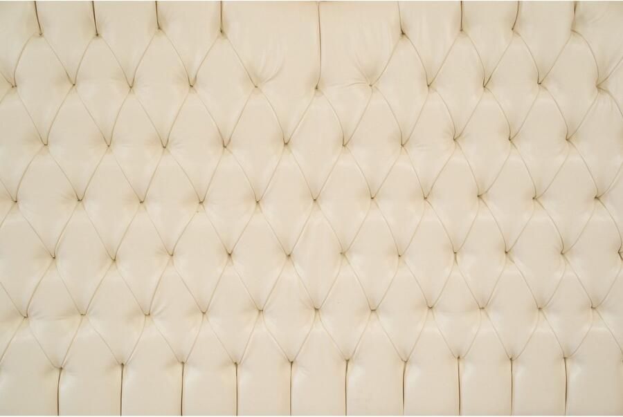 BISCOTTINI Bedhoofdbord VERONA Gestoffeerd Hoofdbord van Massief Beukenhout -Antiek Goud + Beige Bedhoofdeinde 173x10x162 Slaapkamer Decoratie