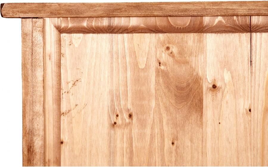 BISCOTTINI Boekenkast SOPHIE Vitrinekast met 4 legplanken 4 deuren Massief Lindehout Natuurlijke Afwerking -68x25x130cm- Showcase Made in Italy