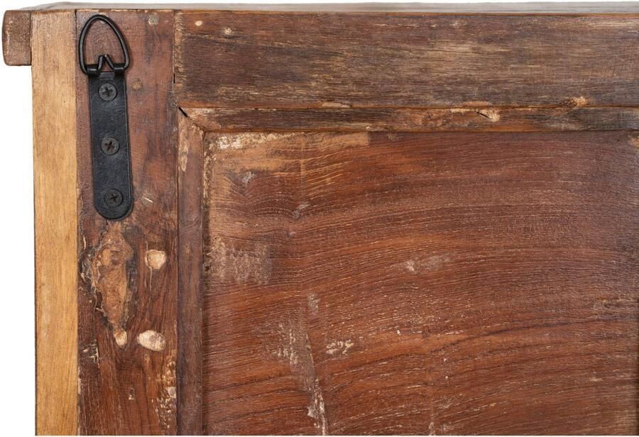 BISCOTTINI Boekenkast van Massief Hout LEESLUST Vitrinekast met 6 Legplanken Natuurlijke Afwerking 70x32x193 cm Voor woonkamer en bibliotheken