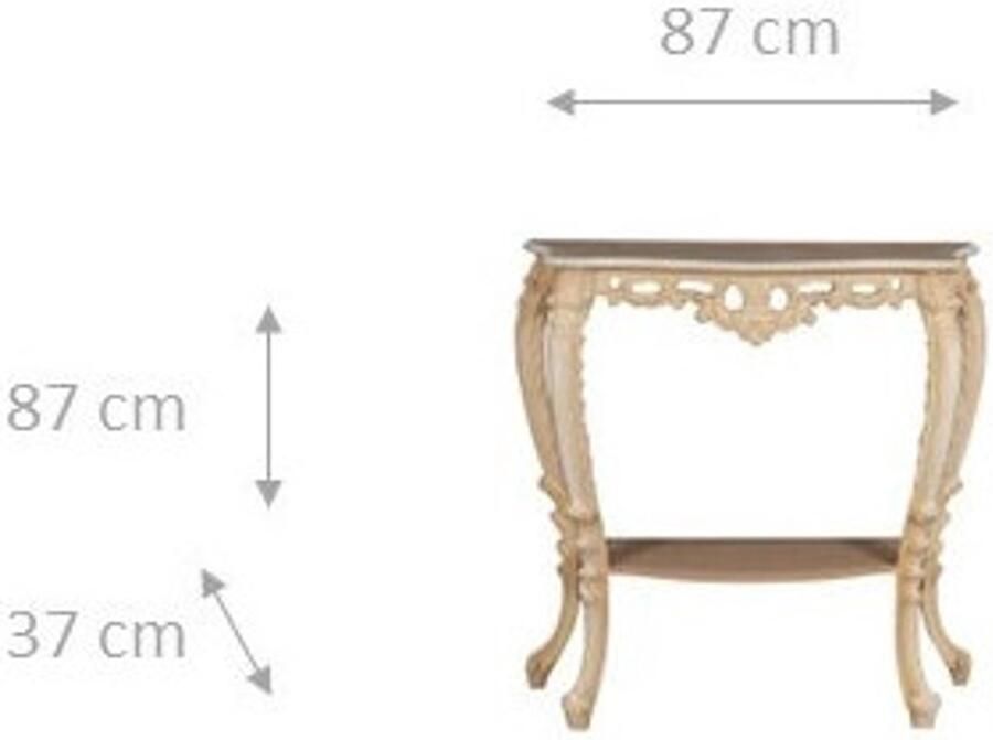 BISCOTTINI Console Tafel SHABBY II Houten Wandtafel met 2 legplanken Haltafel Ruwe Afwerking Sidetable 90x33x87 cm voor Hal Woonkamer