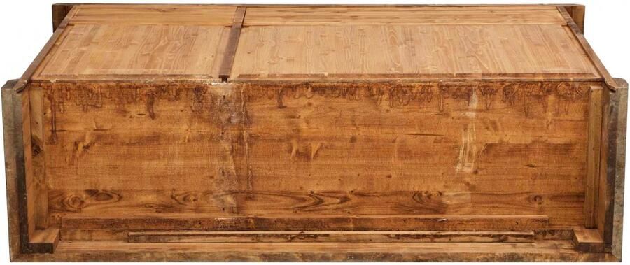 BISCOTTINI Dressoir met 3 laden en 3 deuren COUNTRY Commode Massief Lindehout Walnoot afwerking 156x45x103 cm Handgemaakte Haltafel