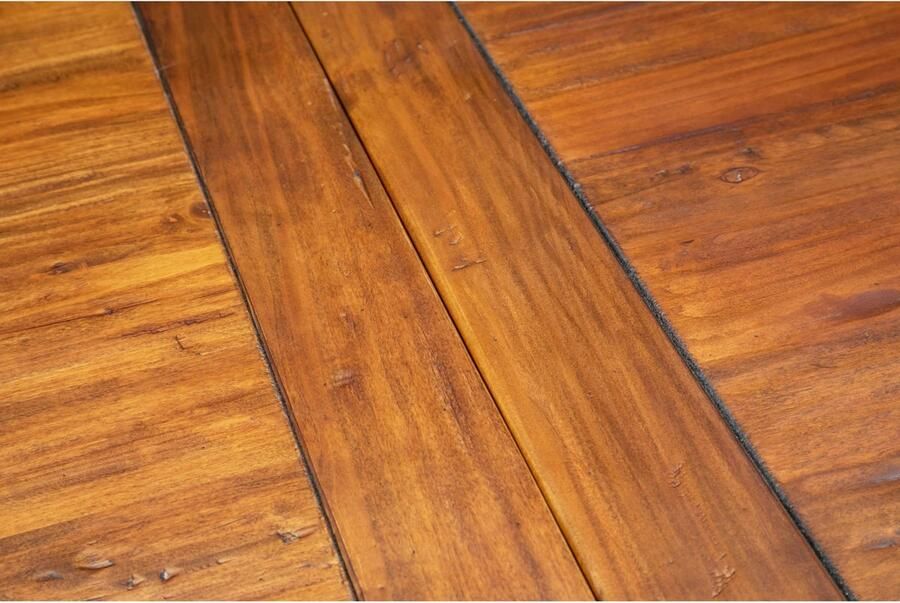 BISCOTTINI Eettafel met Optie tot vergroten Keuken Uitschuifbare Tafel Massief Lindehout Antiek Wit + Walnoot Afwerking Top 220x100x80 cm