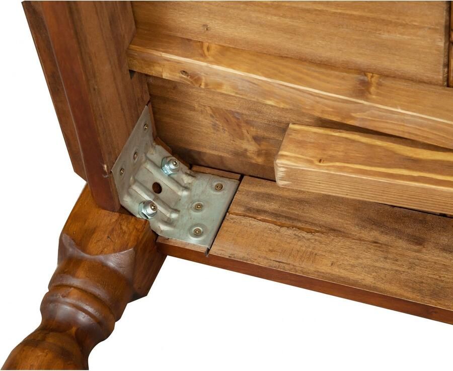 BISCOTTINI Eettafels Met Optie Tot Vergroten Keuken Uitschuifbare Tafel Massief Lindenhout Notenkleur Eettafels -140x80x80cm- Landelijke Stijl