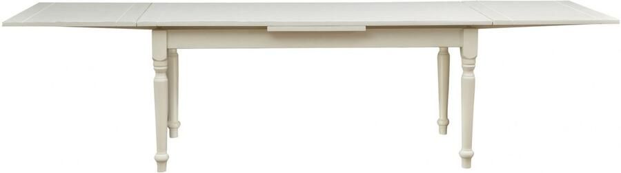 BISCOTTINI Eettafels Met Optie Tot Vergroten Keuken Uitschuifbare Tafel Massief Lindenhout Antiek Witte Afwerking 180x90x80 cm