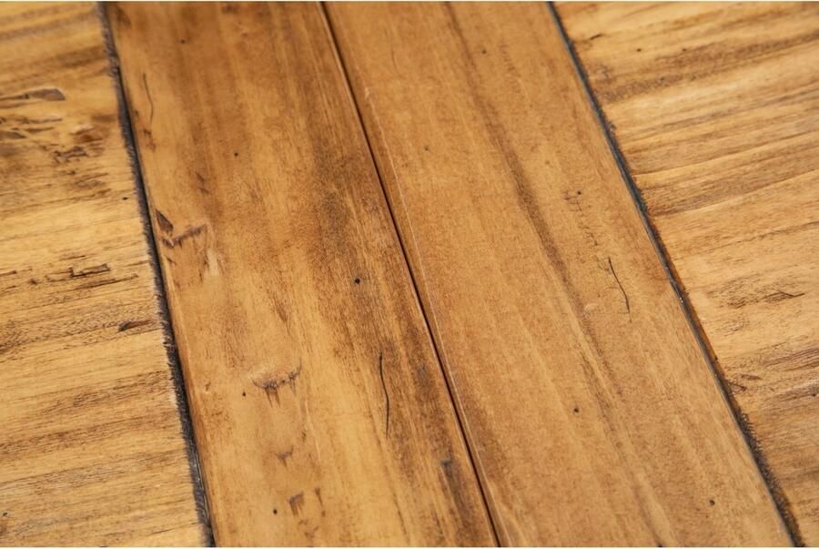 BISCOTTINI Eettafels Met Optie Tot Vergroten Keuken Uitschuifbare Tafel Massief Lindenhout Grijs Antieke Structuur + Natuurlijke Top Eettafels 120x80x80 cm Rustieke stijl