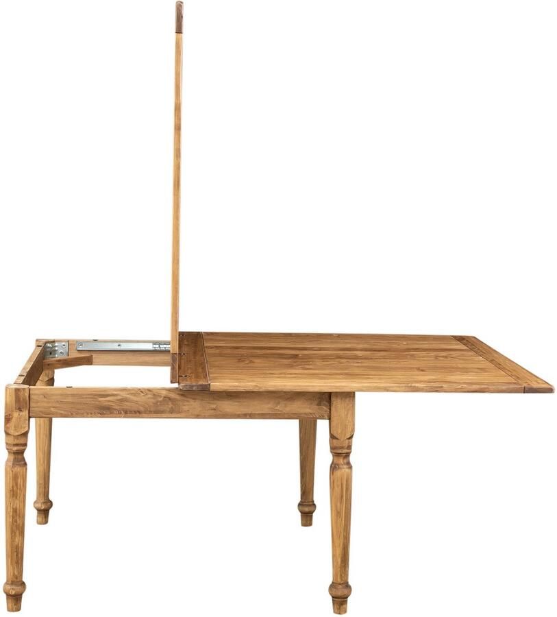 BISCOTTINI Eettafels Met Optie Tot Vergroten Keuken Uitschuifbare Tafel Massief Lindenhout Natuurlijke Afwerking Eettafels 120x120x80 cm