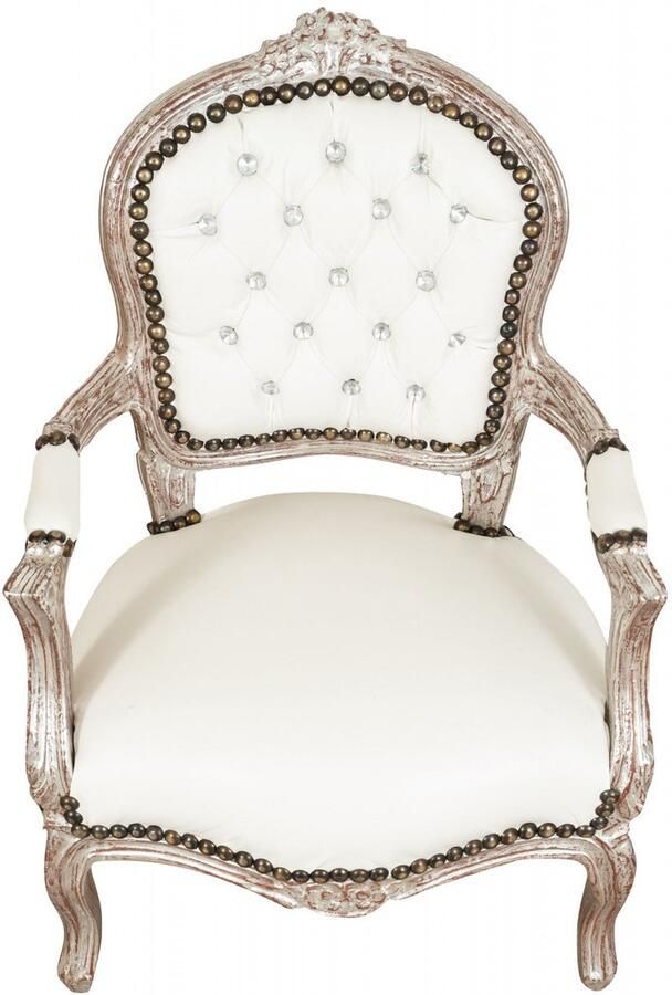 BISCOTTINI Fauteuil Voor Kind Stoel Voor Kind Massief Beukenhout Antiek Zilver Afwerking Relaxfauteuil Voor Luxe Kinderkamers 51x50x73 cm