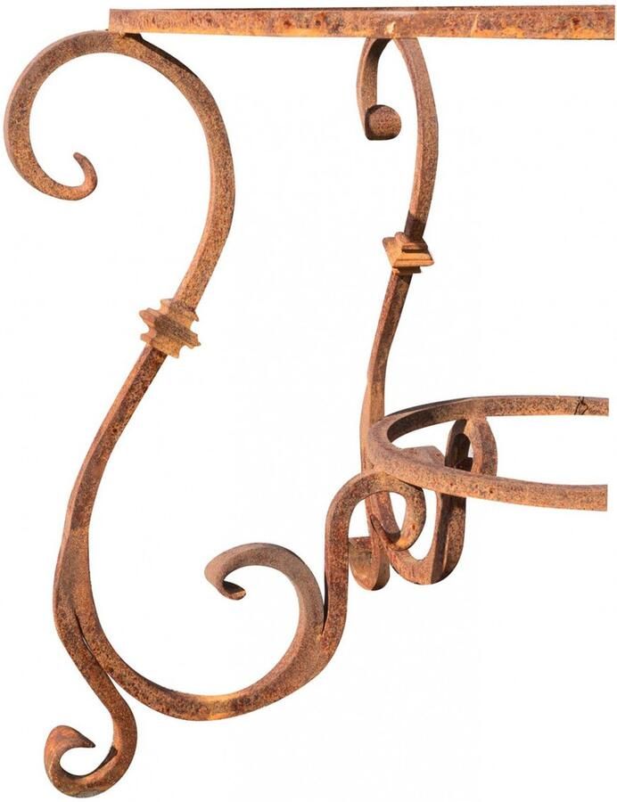 BISCOTTINI Gietijzeren tafelonderstel Rond Tuintafel onderstel voor Horeca Antiek Rode Afwerking 110x110x74cm