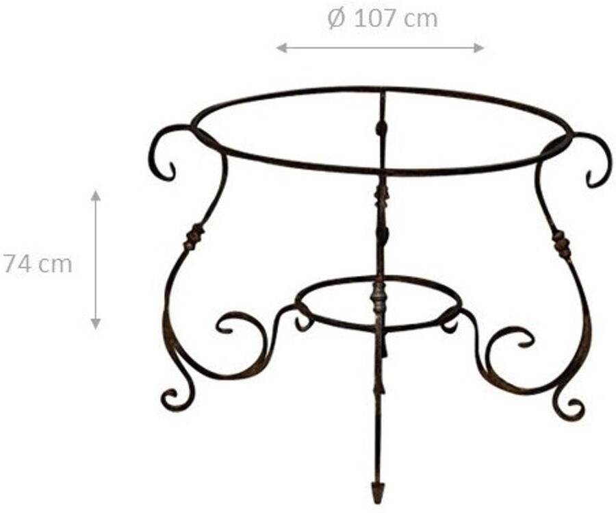 BISCOTTINI Gietijzeren tuintafel onderstel Robuust Tafelframe voor Horeca Antieke Afwerking 107x107x74cm