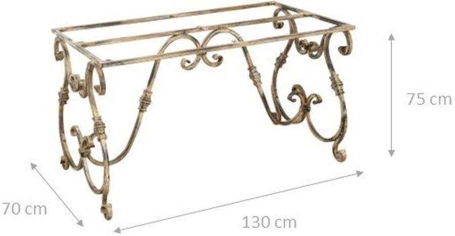 BISCOTTINI Gietijzeren tuintafel onderstel Stabiel Horeca tafelframe Vintage met Antieke Afwerking 130x70x75cm