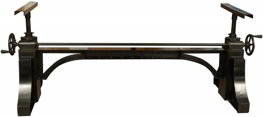 BISCOTTINI In hoogte verstelbaar tafelonderstel Tuintafel onderstel met handslinger Industrieel Antieke Afwerking 210x71x90cm