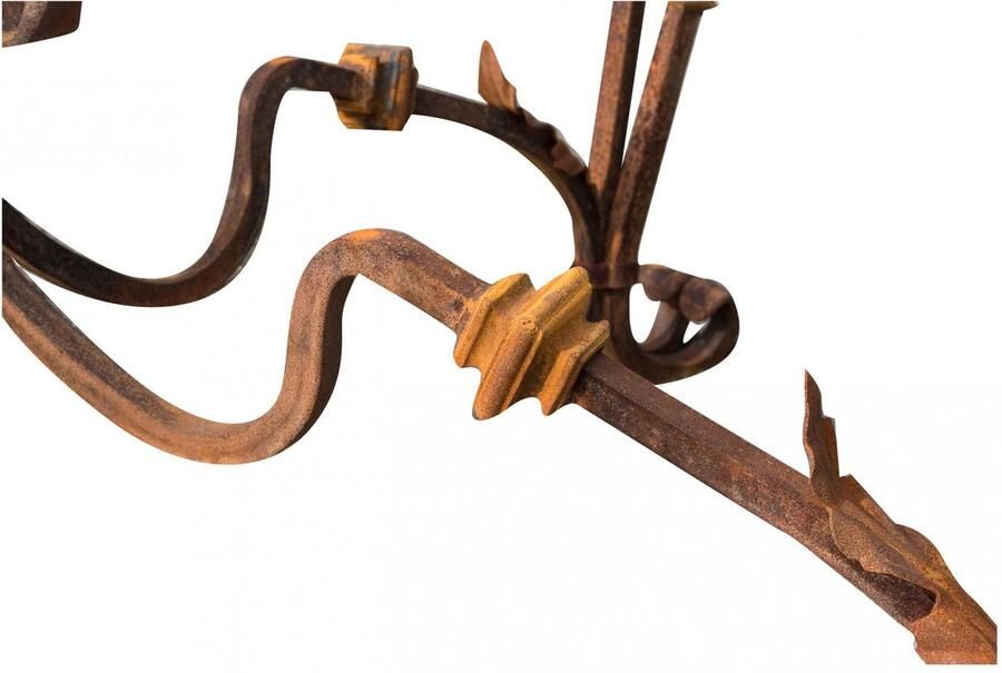 BISCOTTINI Industrieel Tafelonderstel Onderstel voor Tuintafel Weerbestendig Horeca Tafelframe Antiek Rode Afwerking 145x145x74cm